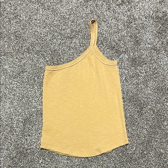 Free People one way or another tank top SMALL tan brown one shoulder - Picture 8 of 9